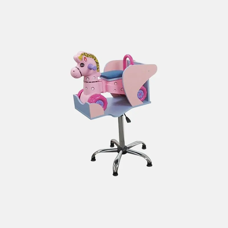 Детское парикмахерское кресло Лошадка розовое